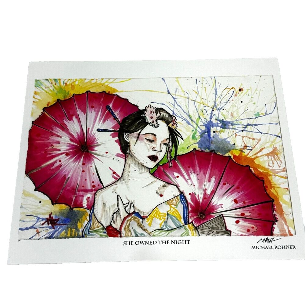 Michael Rohner Print She Owned the Night 2014 Art MAR Japanese Woman 8x10
